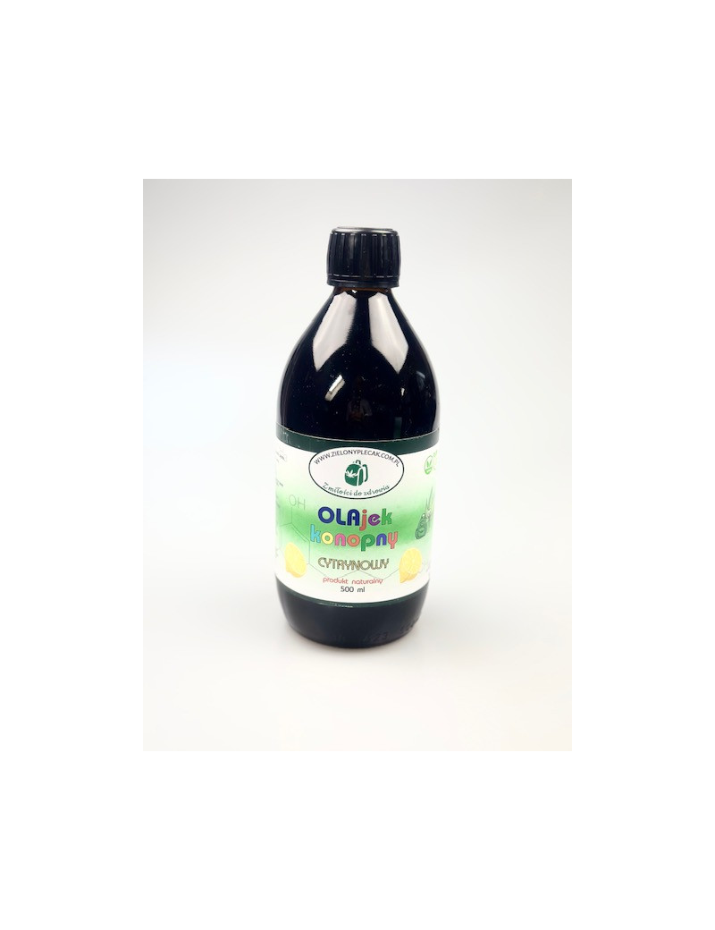 Olejek konopny do masażu/ do ciała cytrynowy 500 ml Olejek konopny do masażu/ do ciała cytrynowy 500 ml